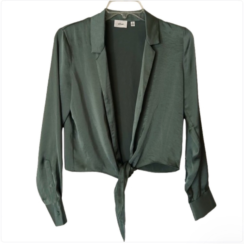 Aritzia Wilfred Tie Front Blouse Size XS - Picture 2 of 5